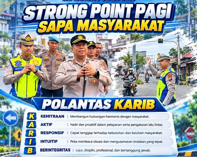 Layani Masyarakat, Kapolres Indragiri Hulu (Inhu) AKBP John Letedara,S.I.K terjun langsung melayani masyarakat dengan mengatur lalulintas