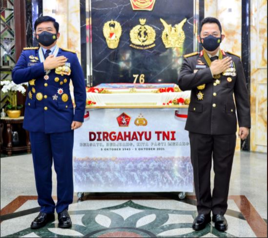 HUT ke-76 TNI, Kapolri : Sinergitas TNI-Polri Adalah Kunci Untuk Hadapi Tantangan dan Ancaman