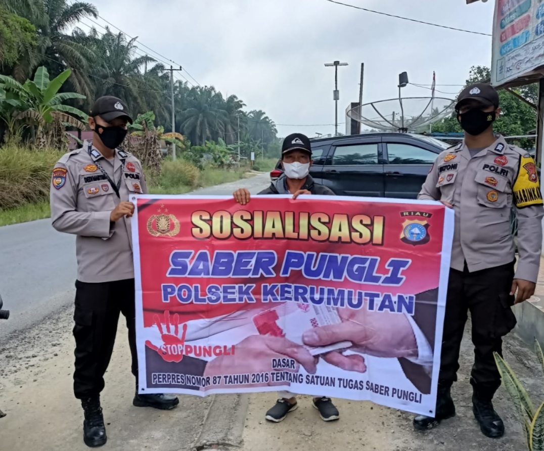 Polsek Kerumutan Sosialisasi Pungli di Tempat Keramaian