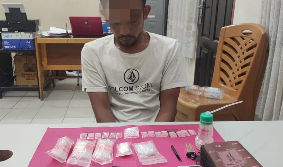 Resnarkoba Polres Kampar Tangkap Pelaku Narkoba Dengan BB 15 Paket Shabu Siap Edar