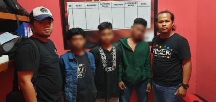 Polres Inhil Tangkap Tiga Pelaku Pencurian Kotak Amal Di Mesjid Darul Hikmah Tembilahan