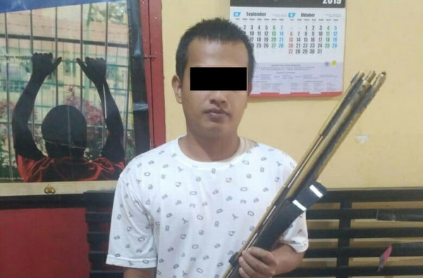 Gelap Mata Karena Istri Selingkuh, Pria di Rohul Tembak Tetangga Pakai Senapan Angin
