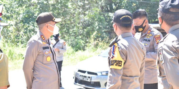 Kapolres Kampar Bersama Dinas Instansi Terkait Tinjau Persiapan Pos Cek Point Perbatasan Riau â€“ Su