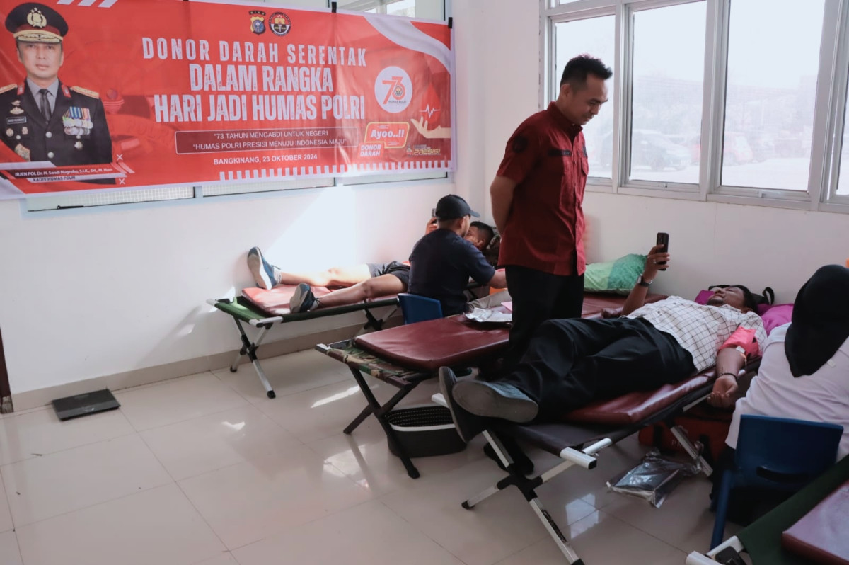Hari Jadi Humas Polri ke-73, Polres Kampar Gelar Bakti Kesehatan Donor Darah