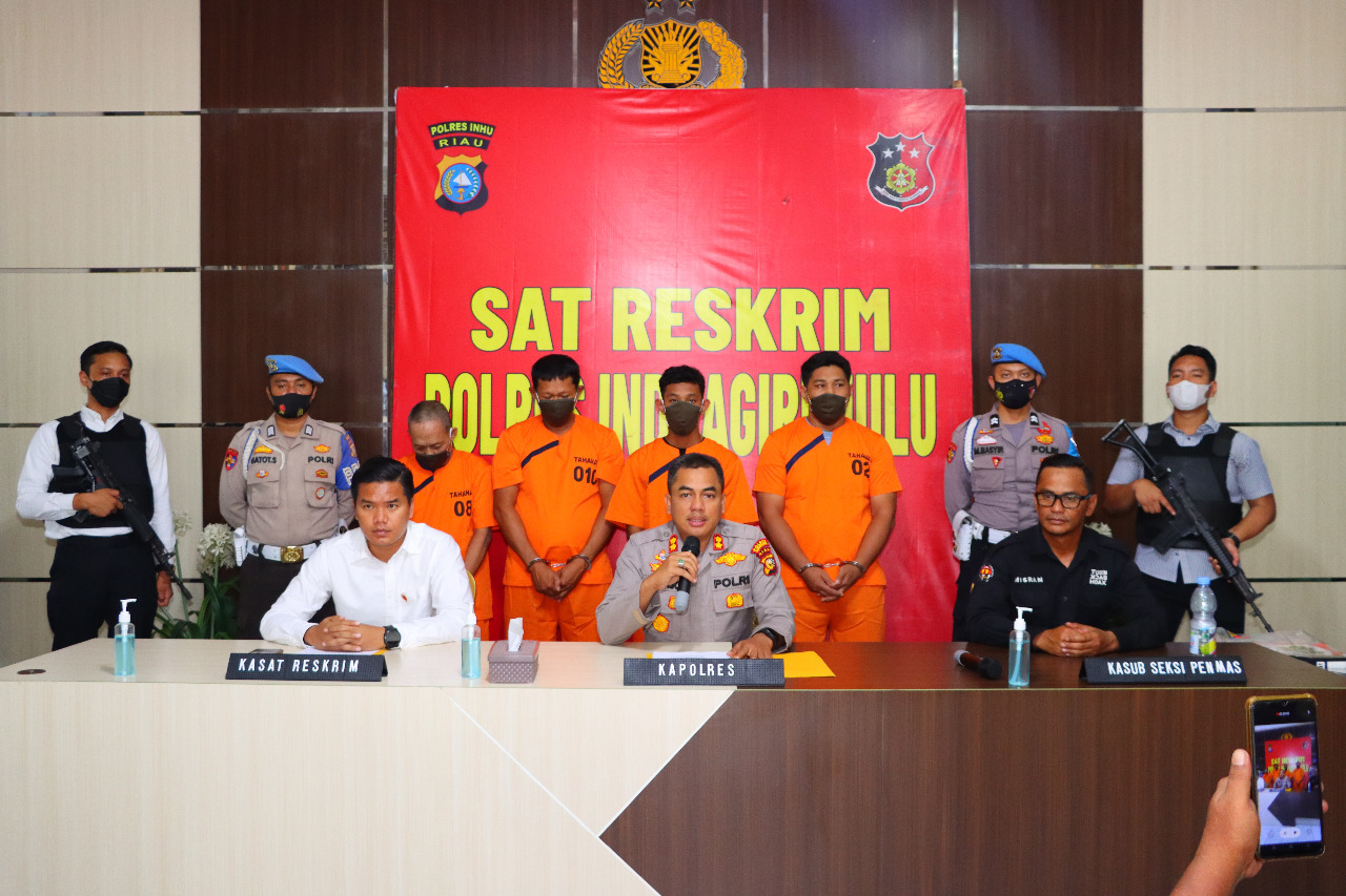 Polres Inhu Gelar Press Release Pengungkapan Kasus Korupsi dan Curanmor