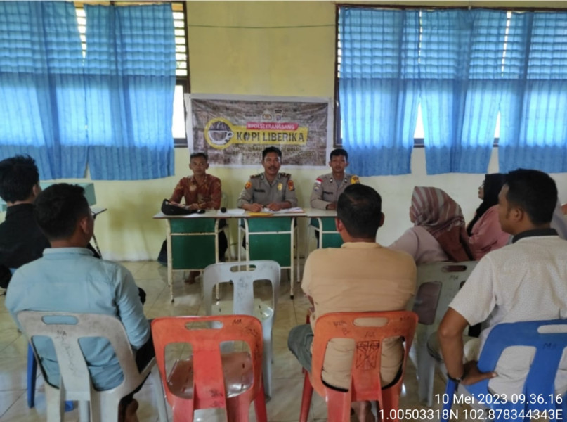 Giat Kopi Liberika, Polisi di Rangsang Ajak Masyarakat Waspada Karhutla dan Jaga Kamtibmas