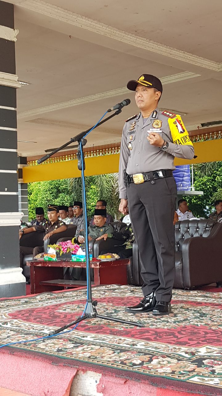 Polres Kuansing Laksanakan Upacara Penutupan Lat Pra Ops Mantap Praja Muara Takus 2018