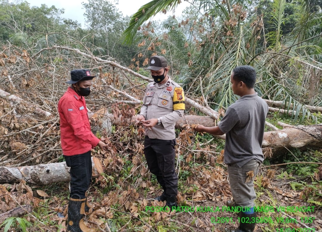 Cegah Terjadi Karhutla, Petugas Polsek Teluk Meranti Cek Lokasi Rawan kebakaran