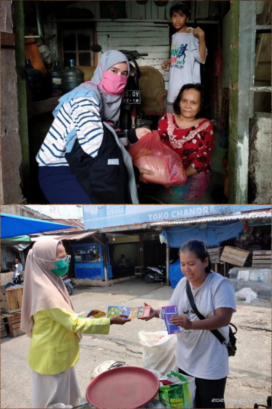 Ikut Didukung Polda Riau, Mahasiswa Stifar Riau Bagi Sembako dan Masker Gratis