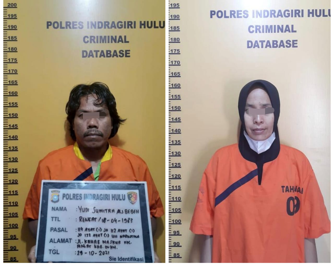 Edarkan Sabu ke Kota Rengat, Dua Pria Luar Kabupaten Diamankan Satres Narkoba Polres Inhu