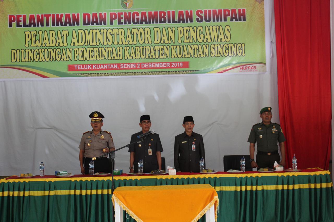 Kapolres Kuansing Hadiri Acara Pelantikan & Pengambilan Sumpah Pejabat Kuansing
