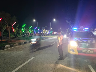 Patroli Blue Light, Polsek Pangkalan Kerinci Cooling System Pemilu Damai 2024 