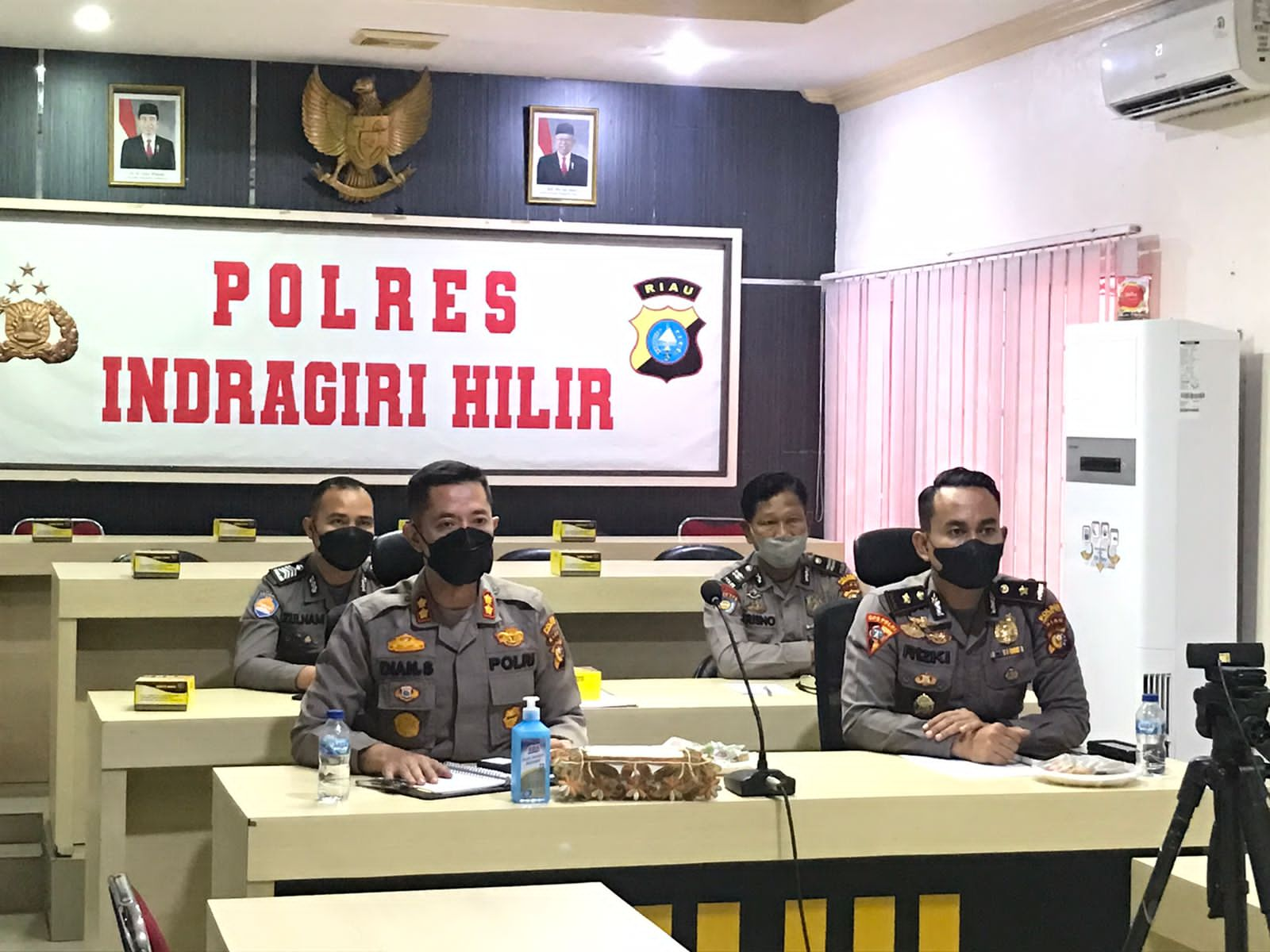 Polres Inhil Laporkan Pencapaian BTPKLWN yang Telah Disalurkan Serta Laporan Vaksinasi Serentak