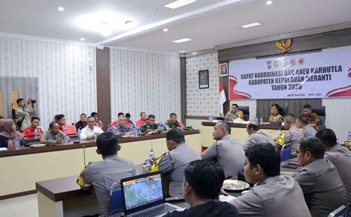Antisipasi Karhutla, Polres Meranti Gelar Rakor dan Anev Bersama Pemda, TNI dan OPD