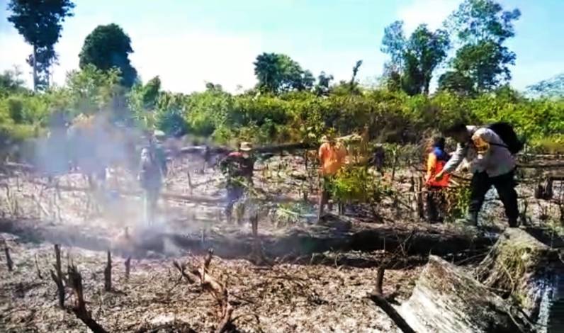 Satu Hektare Lahan di Kepenuhan Terbakar, Satreskrim Polres Rohul Lakukan Penyelidikan