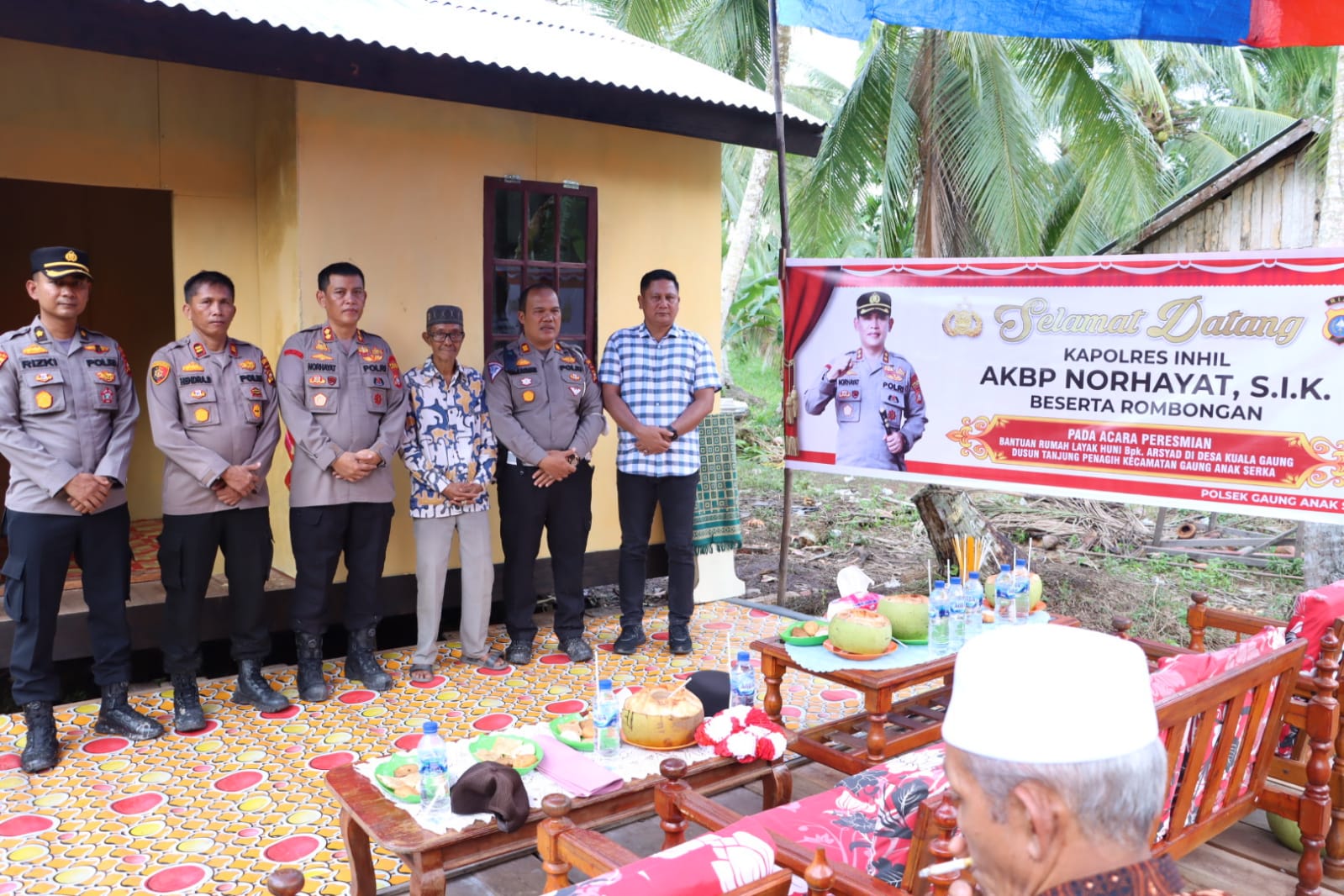 Sumringah Bapak Arsyad Terpancar, 1 Rumah Layak Huni Diresmikan Kapolres Inhil