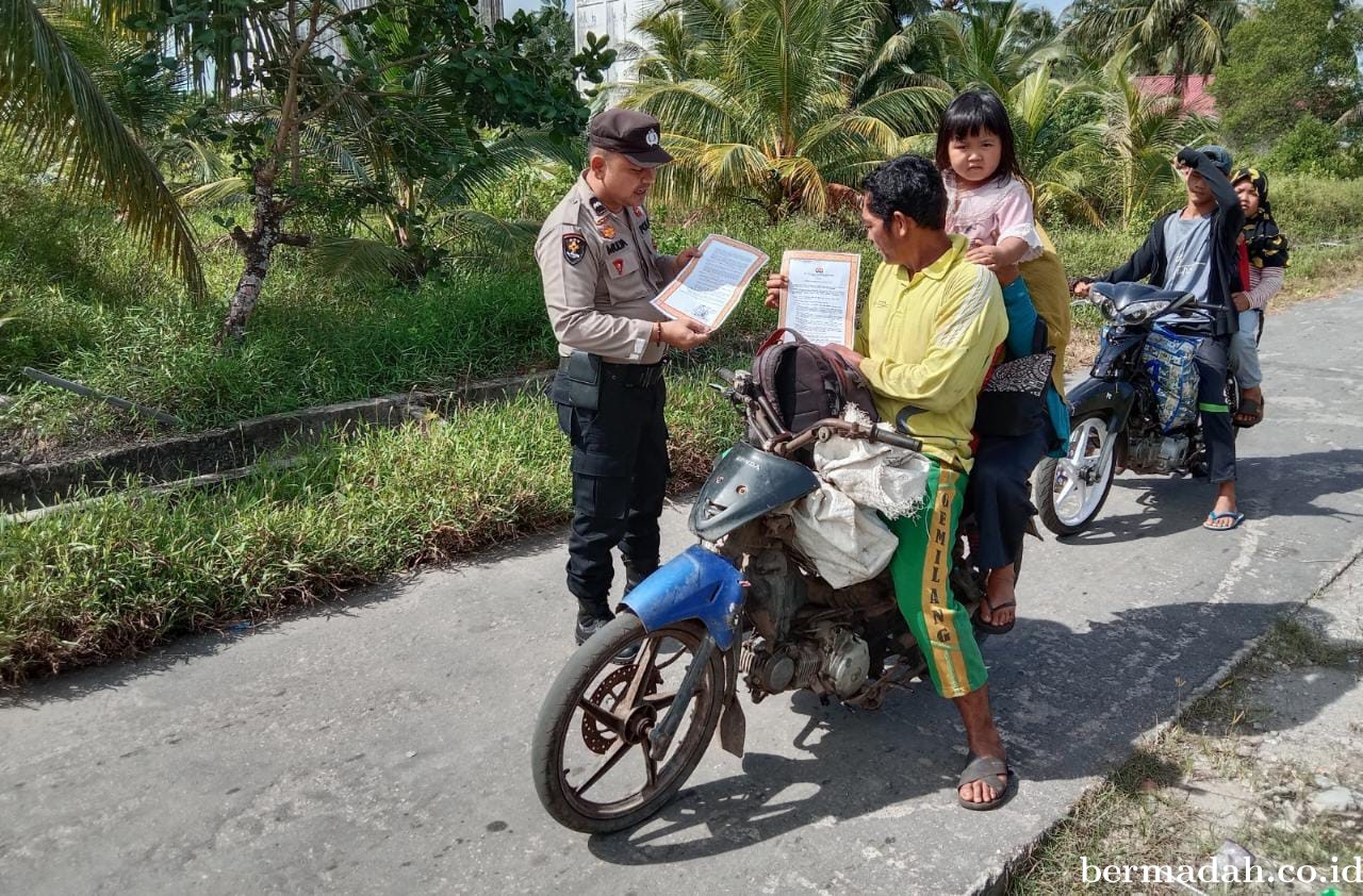 Cuaca Panas Ekstrem, Polsek Kuala Kampar Tingkatkan Cegah Karhutla