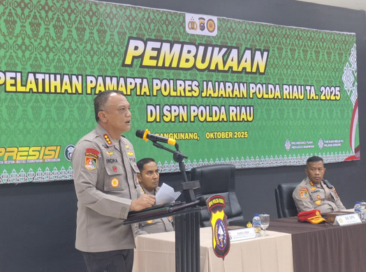 Polda Riau Gelar Pelatihan Kompetensi PAMAPTA, Jadi Garda Terdepan Pelayanan Polri