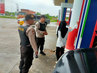 Sambangi SPBU, Polsek Pangkalan Kerinci Antisipasi Aksi C3 