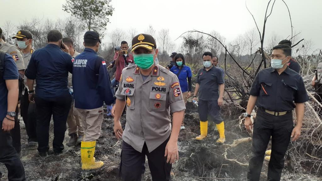 Tim Bareskrim Mabes Polri Cek Lokasi  Karhutla PT. Gandahera Hendana Pelalawan