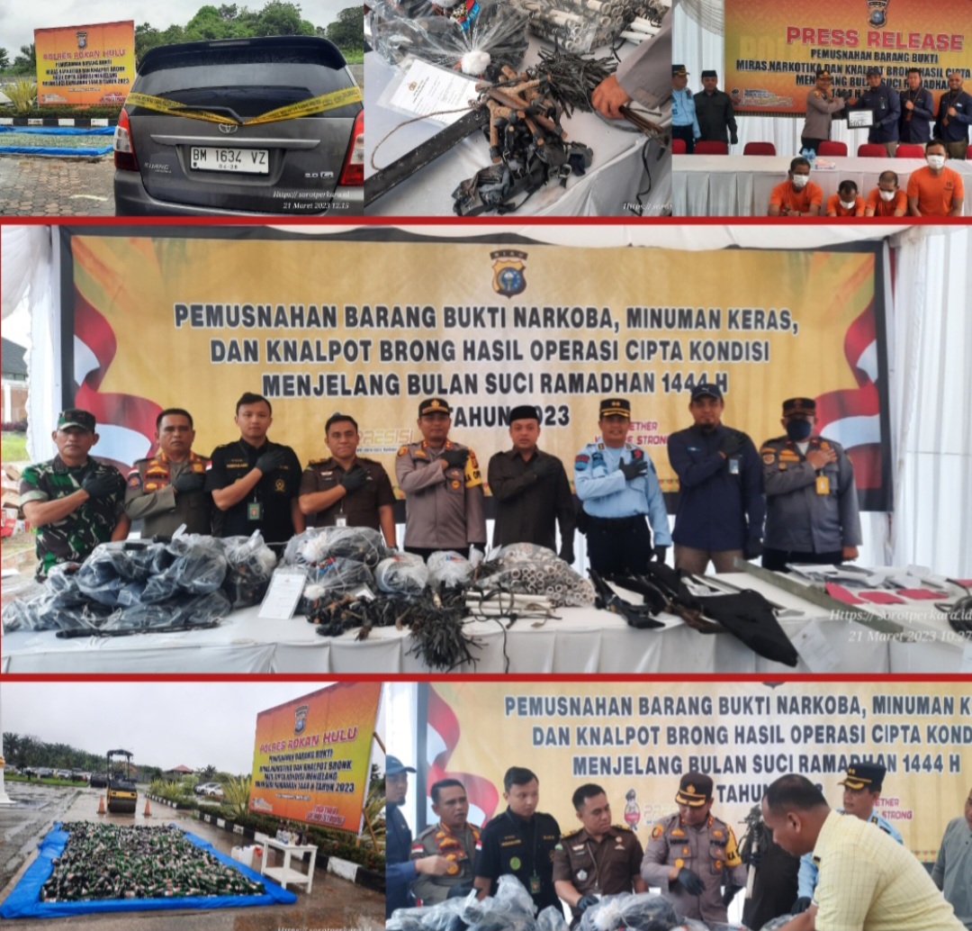 Press Release Pemusnahan Barang Bukti, Kasat Reskrim AKP Draja Putra Napitulu Paparkan Tindak Pidana Premanisme
