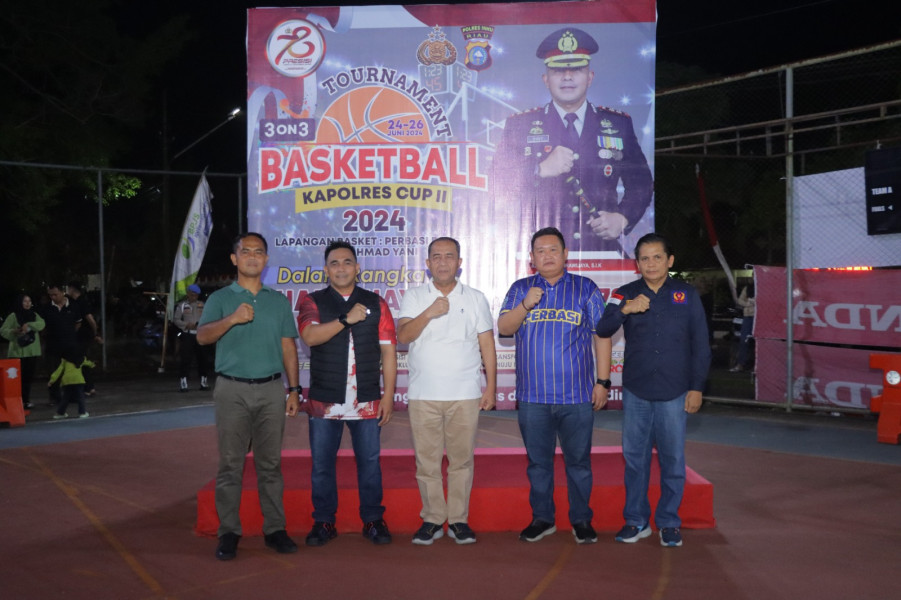 30 Tim Akan Berlaga, Kapolres Inhu Buka Turnamen Basket Hari Bhayangkara