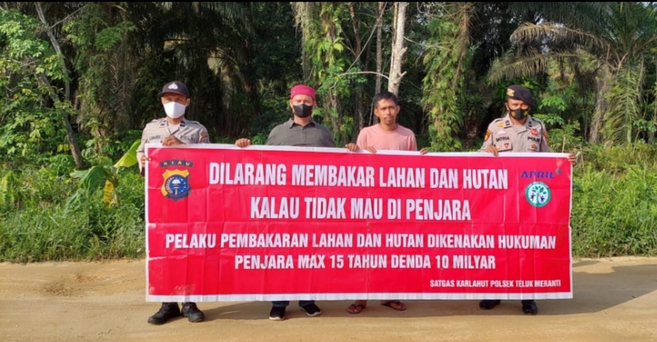 Sosialisasikan Larangan Membakar di Lahan Masyarakat, Polsek Teluk Meranti Sasar Masyarakat Lisbon