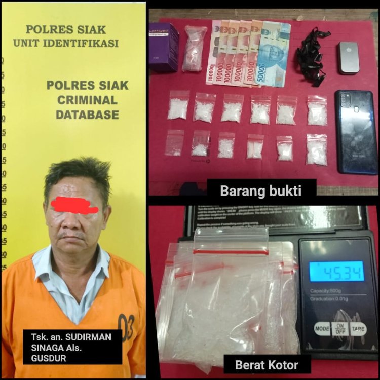 Tim Opsnal Satres Narkoba Polres Siak Amankan Satu Orang Pria Diduga Pelaku Penyalahgunaan Narkotika.