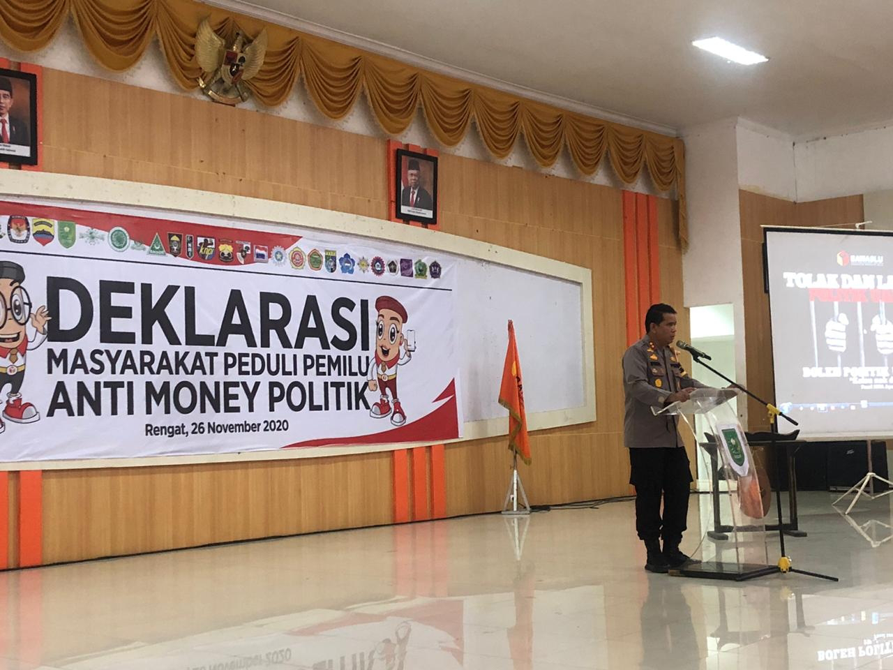Kapolres Inhu Ikuti Deklarasi Masyarakat Peduli Pemilu Anti Money Politik