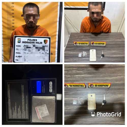 Satresnarkoba Polres Inhil Bekuk Pengedar Shabu di Tembilahan, Amankan Barang Bukti dan Kendaraan