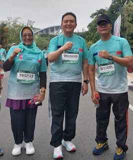 Kapolsek Bersama Bhayangkari Bandar Sei Kijang Jadi Peserta Riau Bhayangkara Run 2024 di Pekanbaru