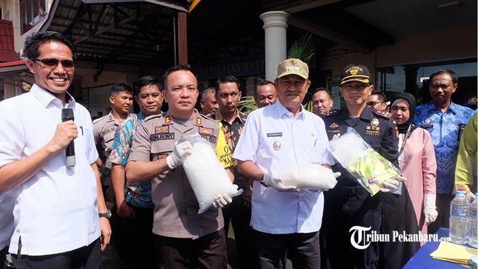 Kapolres Inhil Pimpin Pemusnahan Barang Bukti Narkoba