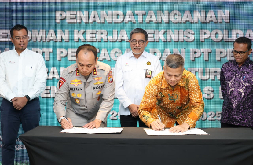 Polda Riau Tandatangani Pedoman Kerja Teknis dengan SKK Migas, Pertagas, dan Pertamina Patra Niaga