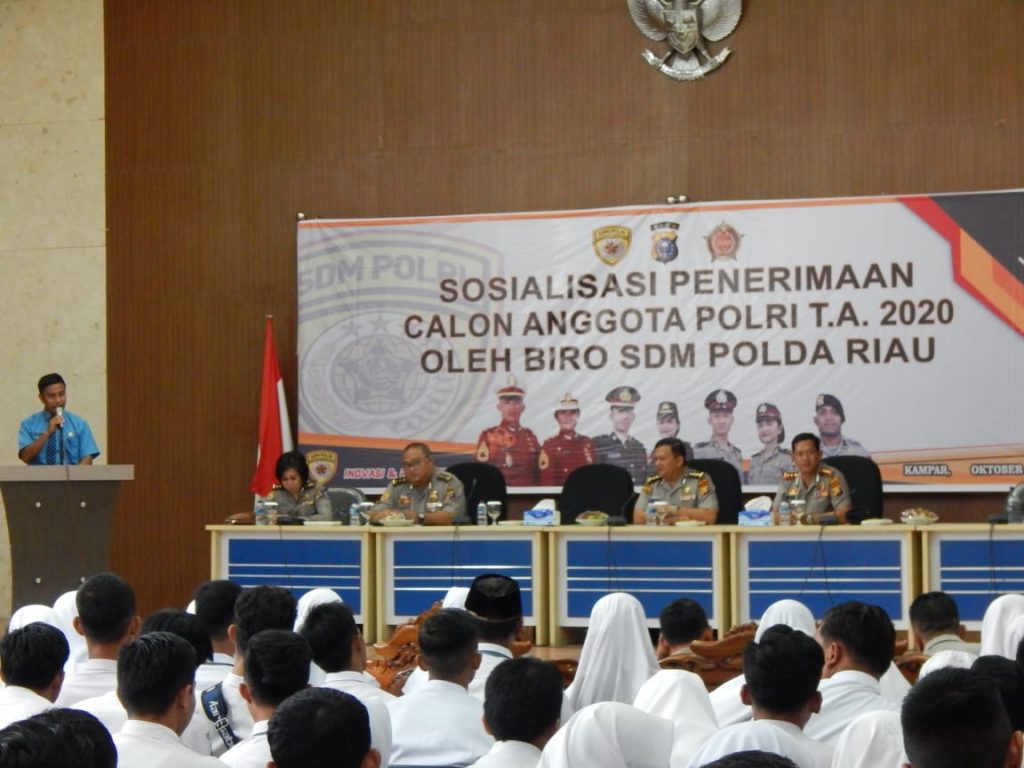 Biro SDM Polda Riau Gelar Sosialisasi Rekrutmen Polri kepada Pelajar di Kabupaten Kampar