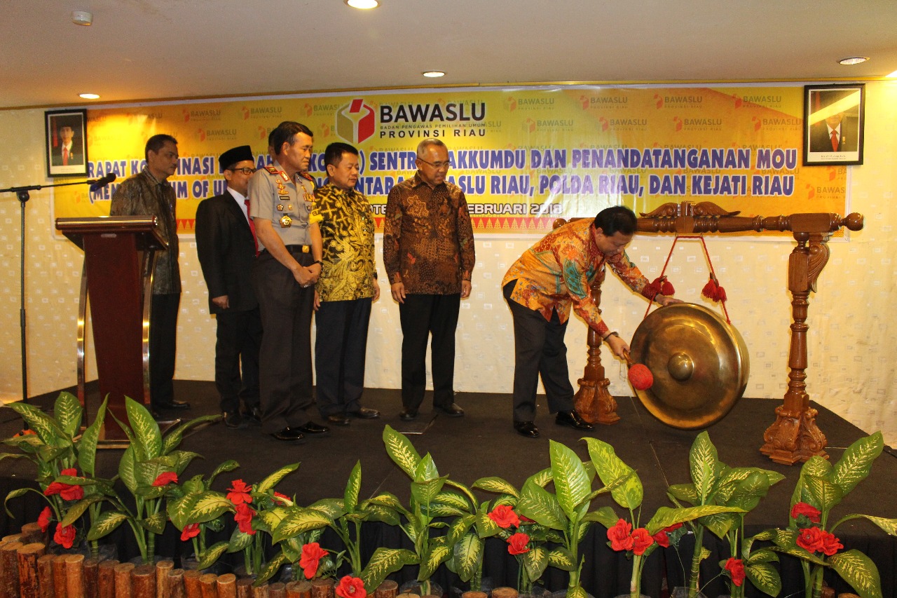 Rapat Koordinasi Daerah Sentra Gakkumdu Resmi di Buka Ketua Bawaslu RI