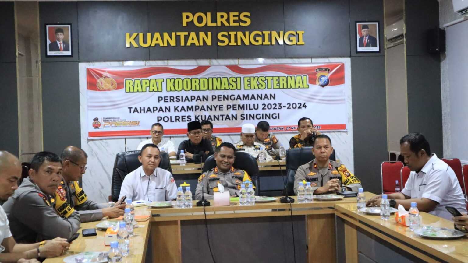 Kapolres Kuansing Bersama KPU, Bawaslu ikuti Vidcon Dialog Publik oleh Kadiv Humas Polri