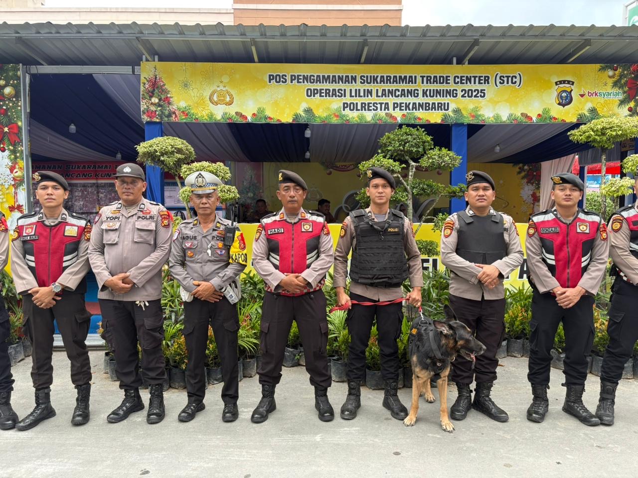 Polda Riau Siagakan Anjing Pelacak Perketat Keamanan Gereja hingga Mal