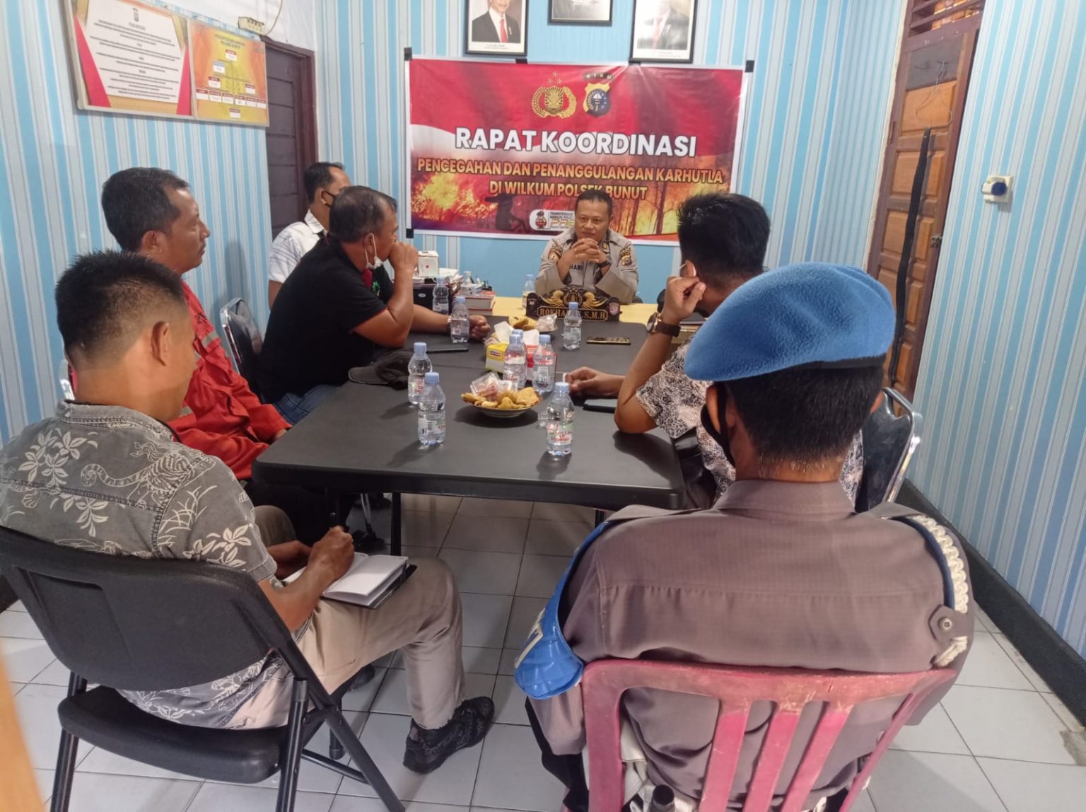 Pimpin Rapat Koordinasi Pencegahan dan Penanggulangan Karhutla, Polsek Bunut Ajak Perusahaan Kerjasama
