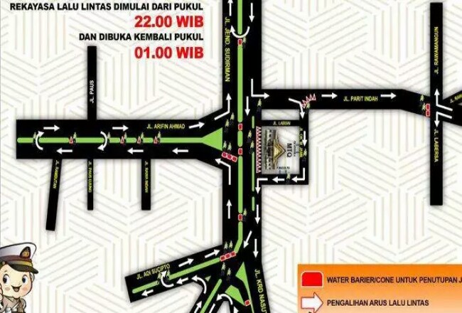 Inilah Rekayasa Sejumlah Ruas Jalan Pekanbaru Pada Malam Tahun Baru