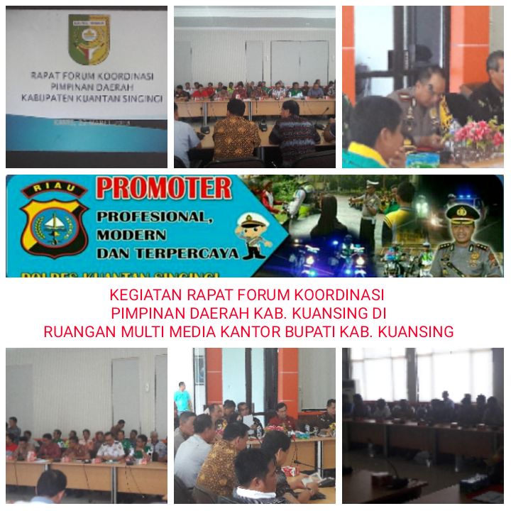 Kapolres Kuansing Menghadiri Rapat Koordinasi Pimpinanan Daerah Di Ruangan Multi Media Kantor Bupati