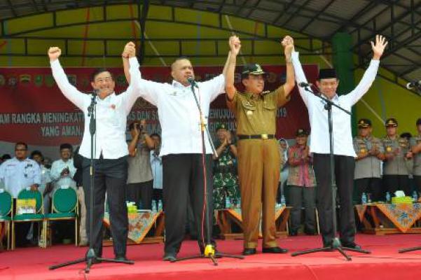 Beberapa Forkopimda Kabupaten Pelalawan Hadiri Apel Tiga Pilar di Rengat