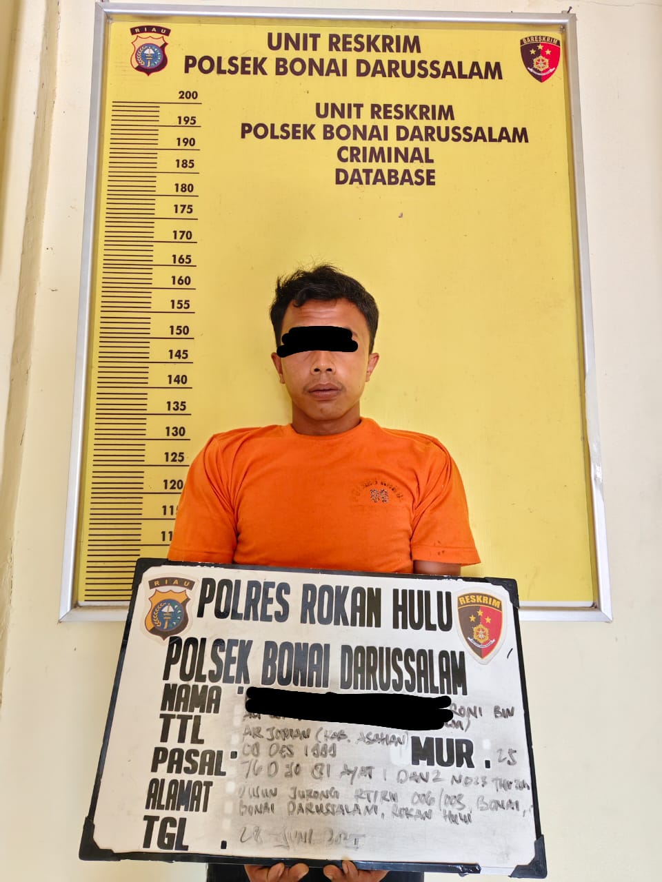 Polsek Bonai Darussalam Berhasil Amankan Pelaku Tindak Pidana Persetubuhan terhadap Anak Dibawah umur