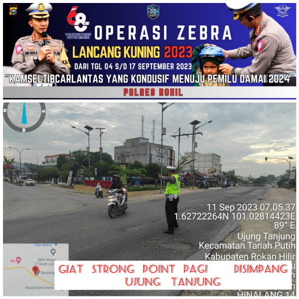Ops Zebra 2023, Satlantas Polres Rohil Strong Point Pagi Di Berbagai Wilayah