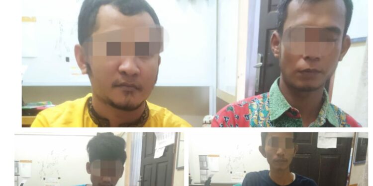 4 Pelaku Narkoba Digulung Resnarkoba Polres Kampar pada 3 TKP di Desa Limau Manis Kam