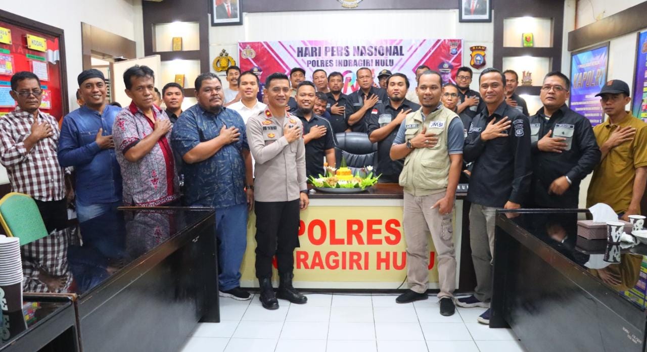 Polres Inhu Hadiri Peringati HPN 2023 dan Launching Program Ngopi Bang Atan