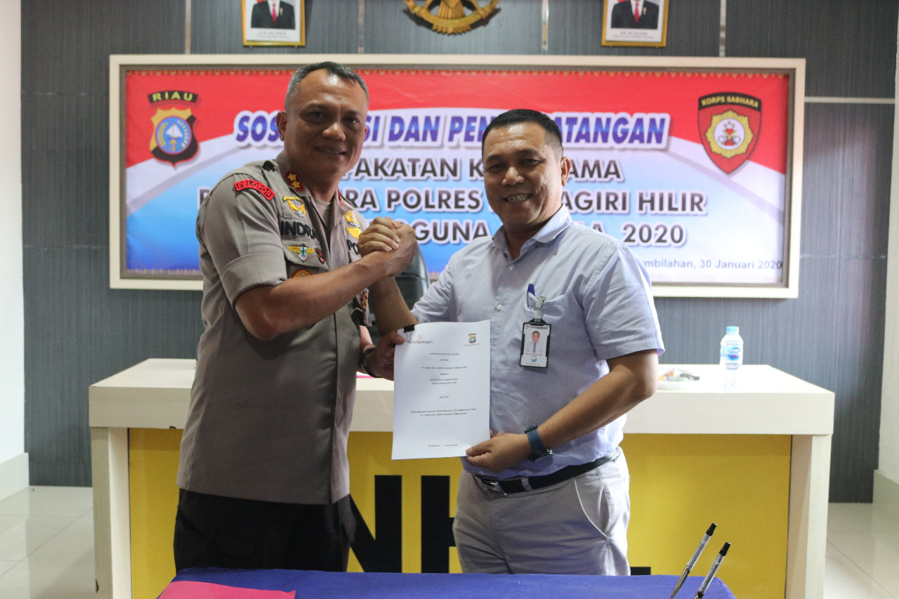 Kapolres Inhil Pimpin Kegiatan Sosialisasi & Penandatanganan Kesepakatan Kerjasama PNPB 