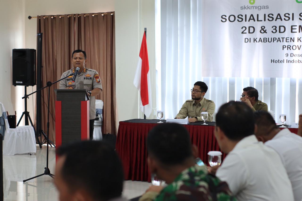 Kapolres Meranti Hadiri Sosialisasi Survey Seismik 2D & 3D EMP Malacca Di Meranti