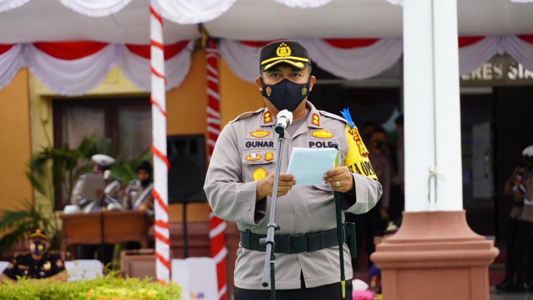 Polres Siak Laksanakan Apel Gelar Pasukan Ops Keselamatan Lancang Kuning 2021