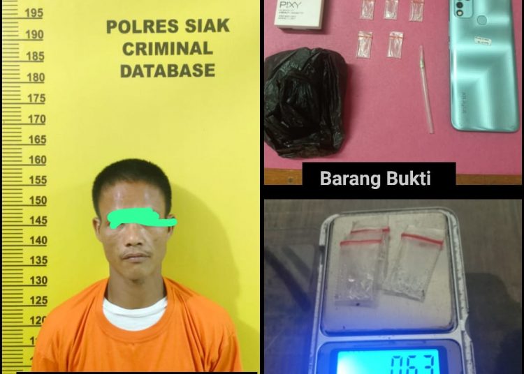 Tim Opsnal Satres Narkoba Polres Siak Amankan Satu Orang Pria Diduga Pelaku Penyalahgunaan Narkotika.