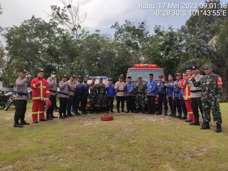 Polsek Kuantan Hilir Apel Siaga Karhutla Sekaligus Pengecekan Kondisi Sarpras penanggulangan Karhutla 